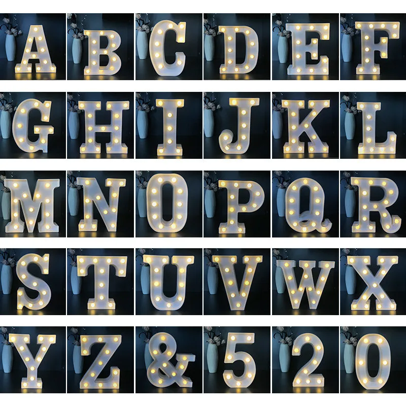  Alphabet Letter LED Lights Marquee Sign Number Lamp Decoration Night Light For Party Bedroom Weddin - 32945900104
