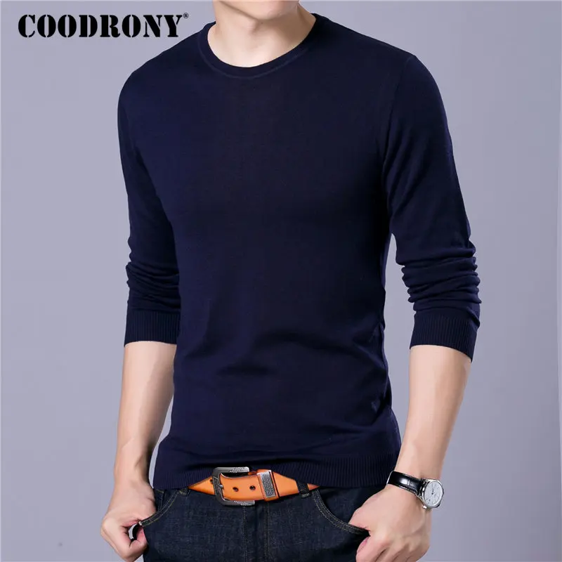 Ceny COODRONY marka sweter mężczyźni dzianina Pull Homme Streetwear klasyczny Casual O Neck sweter mężczyźni jesień zima wełniane swetry 91055