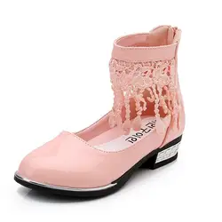 С кисточками для девочек милые кожаные туфли принцессы мягкая подошва плоская подошва Закрытая обувь Детские Модные ботильоны-основы