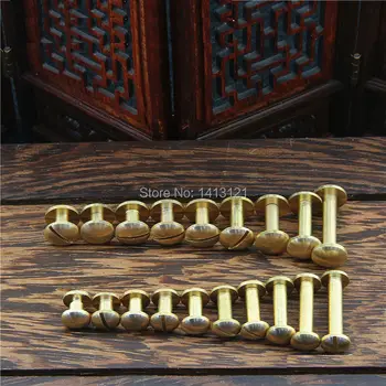 

free shipping double arc style 10*4*20mm wallet bag screw belt Rivet diy handmade leather key case hardware Wheel nail bag part