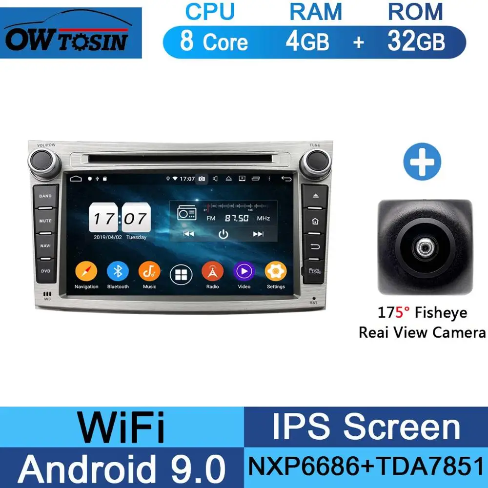 " ips Octa 8 ядерный 4G+ 64G Android 9,0 Автомобильный DVD Радио gps Navi для Subaru Legacy Outback 2009- CarPlay Parrot BT Adas - Цвет: 32G Fisheye Camera