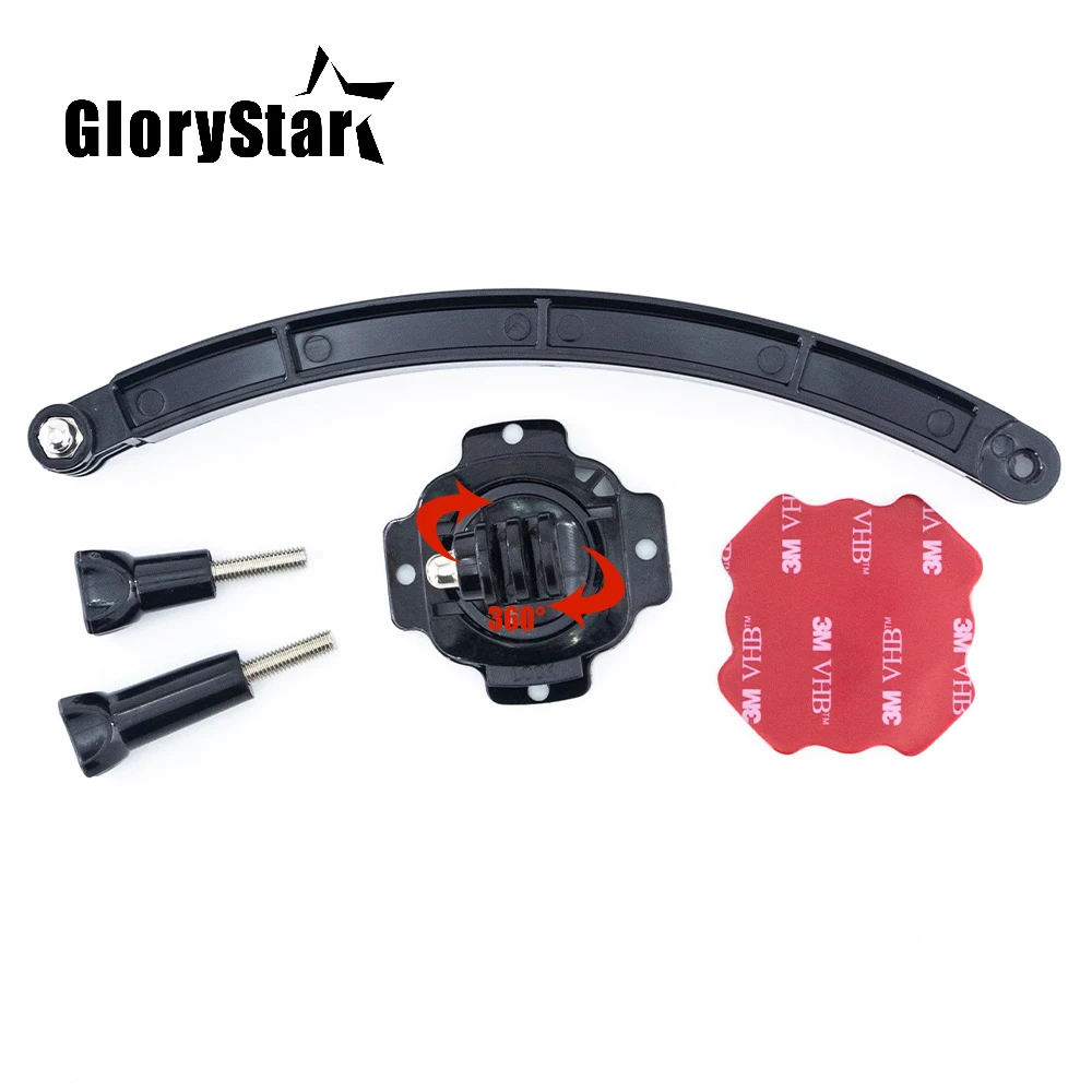 

Accessories kit 360D Rotating Helmet Mount+Extension Arm+3M Adhesive Sticker for Gopro Session Go pro Hero 5 4 3 Xiaomi Yi SJCAM