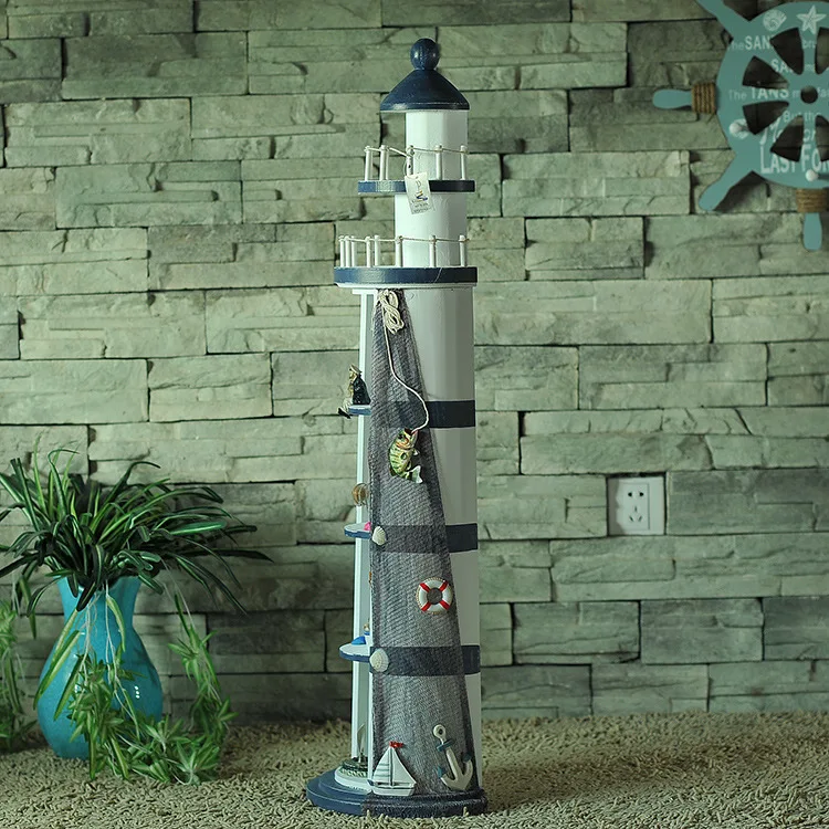 Маяк в средиземноморском стиле фигурки деревянные украшения раковины рыболовные сети фонарь домашнее украшение креативная башня Ремесло Декор