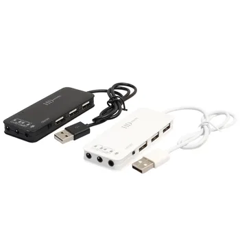 

USB Hub Stereo DJ External Sound Card Headset Microphone Adapter For PC Laptop Pro iMac PC Laptop Notebook Accessories