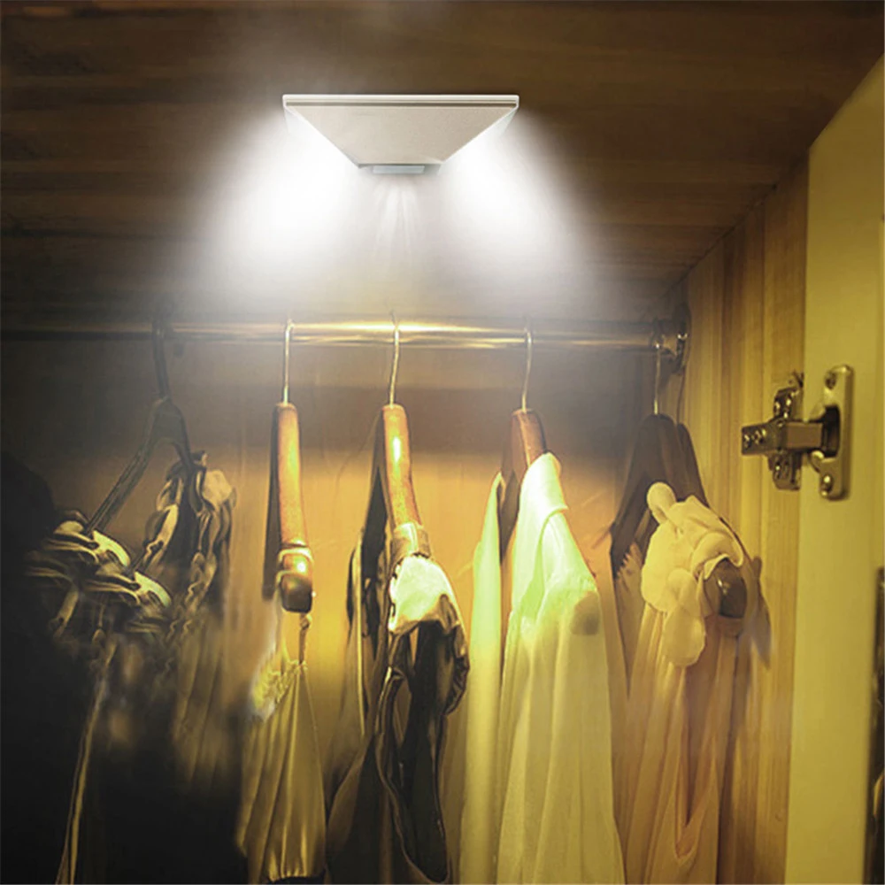 

Tanbaby led cabinet light Dual-window infrared sensor AAA battery powered Emergency lights for Closet,Bedroom wall lamp