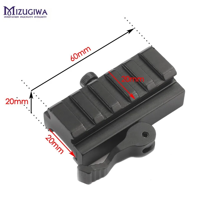 Airsoft 1/2 inch Half Inch Mini Riser Block Mount Metal QD 20MM Quick