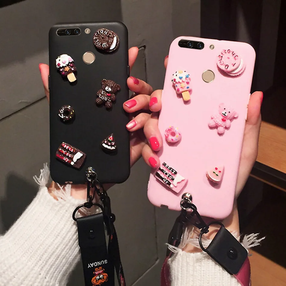 

3D Cute Bear DIY Candy Case For OPPO F9 F7 Youth F5 F3 Cartoon Lanyard Cover For OPPO A5/A3S A73 Realme 1 2 Kawaii Soft Cases