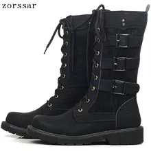{Zorssar}/ мотоциклетные сапоги до колена; мужские ковбойские сапоги из искусственной кожи; модные ботинки в стиле панк-рок; мужские военные ботинки