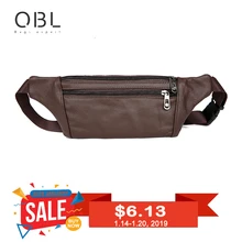 QiBoLu Cow Genuine Leather Men Waist Pack Fanny Pack Bum Bag Man Pouch Travel Cash Card