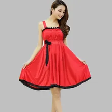 Black/White 2016 New fashion Women Sleepwear Sleeveless Nightgowns Sexy Summer Dress Ladies Nightdress Casual Sleepshirts E0528