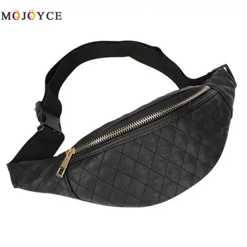 

Fashion Women Plaid Print Belt Bag PU Leather Fanny Pack Crossbody Chest Bags Casual Waist Pack