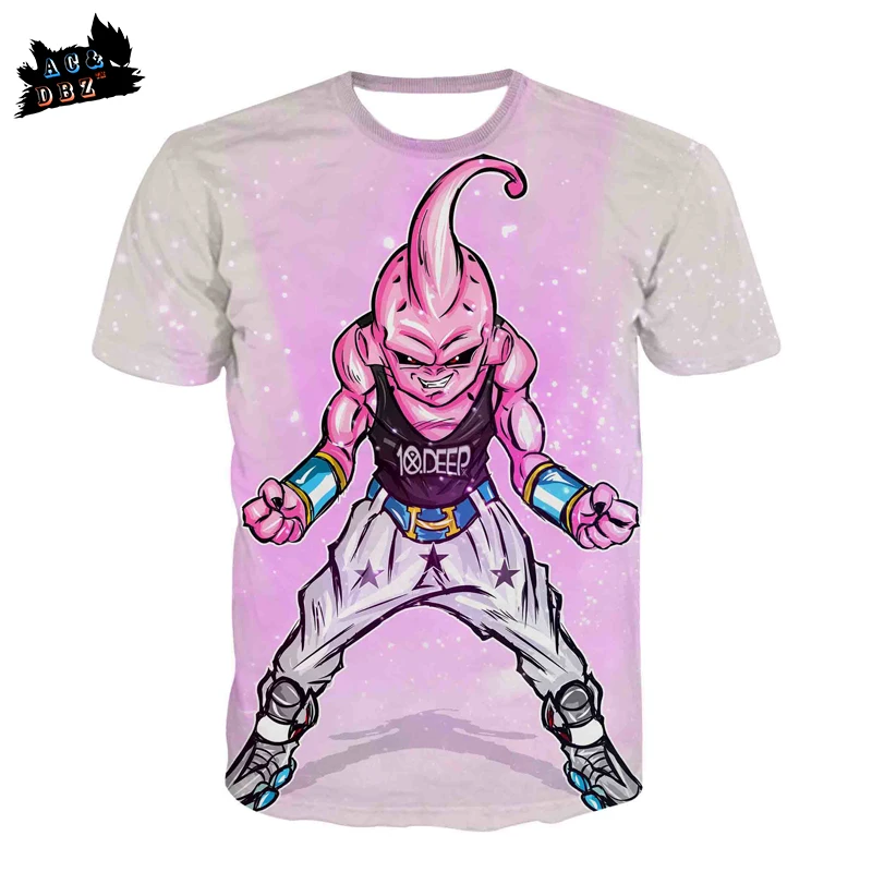 AC &amp DBZ2017 Новая розовая модная футболка с изображением магического человека Buu DBZ