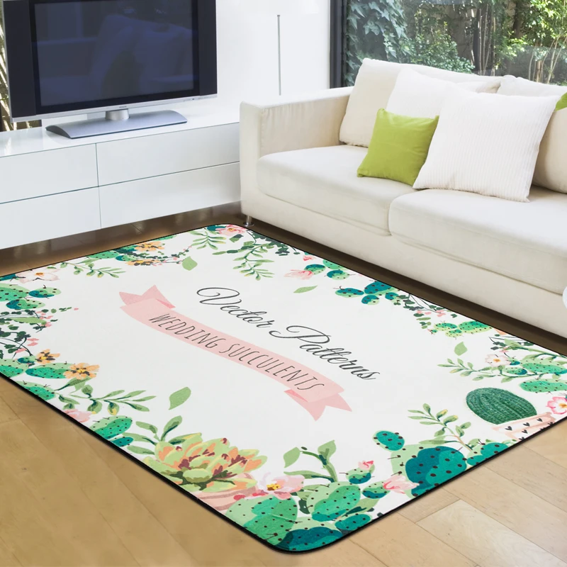 Кактус коврики и ковры для дома гостиная коврики с геометрическими узорами для спальни Противоскользящий журнальный столик напольный коврик зеленое ковровое покрытие для раздевалки
