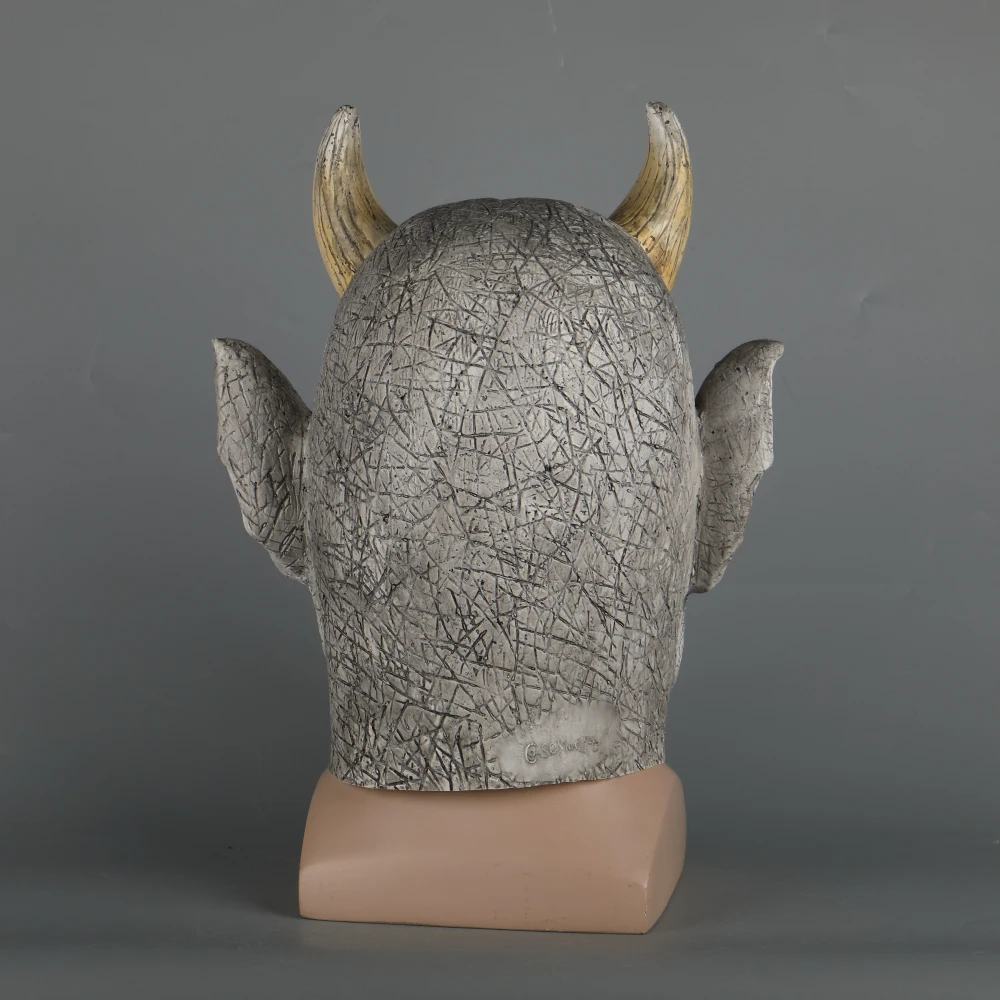 Scary Demon Devil Horror Halloween Latex Mask With Horn Cosplay Prop Masquerade Mask Adult (6)