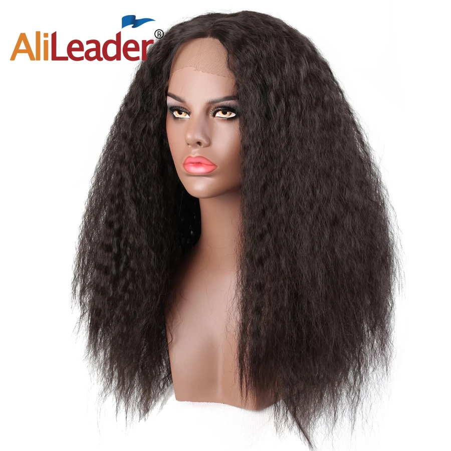 Alileader Kinky Straight Dark Ladies Wigs For Black African Women Long