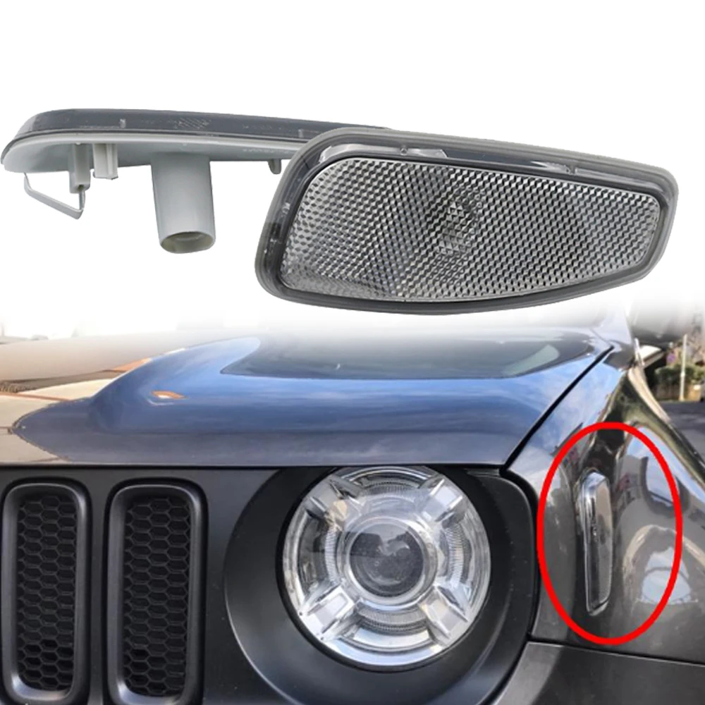 2PCS Turn Signal Head Light Side Lamp for Jeep Renegade Side Reflection Warning Turn Signal Light Lamp LED Bulbs  (39)