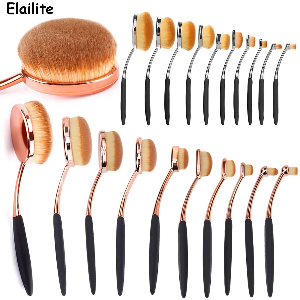 Elailite Multi function Oval Face Powder Brush Toothbrush Makeup