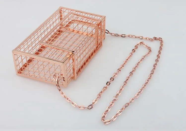 Уникальный дизайн моды личности полые металлические клетки вечерние клатч вечерняя сумка на плечо женская сумка Курьерская сумка кошелек