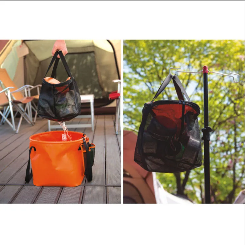 30L nuevo cubo plegable al aire libre doble drenaje cesta de lavado lavavajillas cubo camping telescópica pesca barril bolsa de artes de pesca