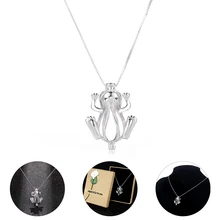 

Real Italy 925 Sterling Silver Necklaces Women with Cute Frog Shaped Clasp Box Chain Lockets Pendants Necklaces for Girls Friend