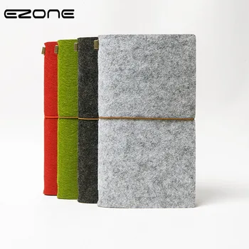 

EZONE 1PC Wool Felt Notebook Spiral Weekly Planner Notebook Travel Journal Diary Notepad Stationery Office Memo With Pen Clip