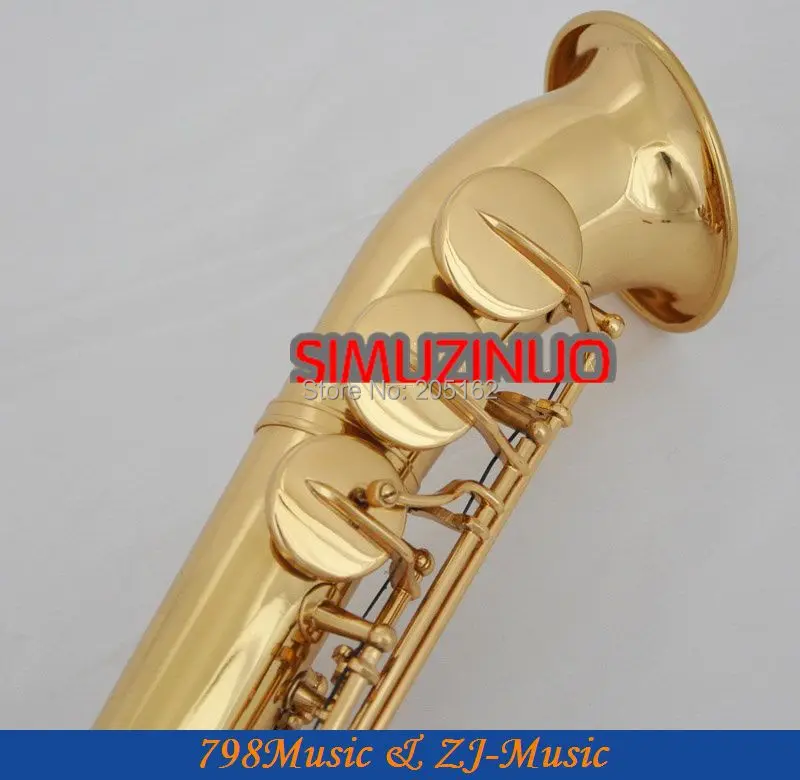 Gold Plated Curved bell Soprano saxophone Bb key to High F key and G Key