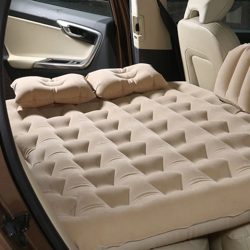 Автомобильный чехол на заднее сиденье для кемпинга, надувной матрас для путешествий, хороший надувной матрас, надувная кровать для автомобиля, матрас для путешествий - Название цвета: Бежевый