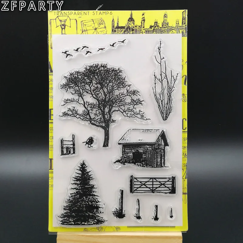 

ZFPARTY Trees Background Transparent Clear Silicone Stamp/Seal for DIY scrapbooking/photo album Decorative card making