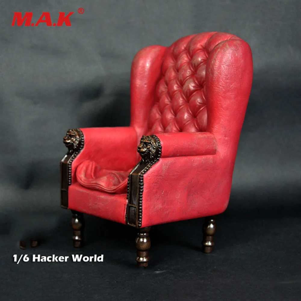 

1/6th Red Single Sofa Settee PVC Chair Furniture Fit 12" Action Figure Model Accessories