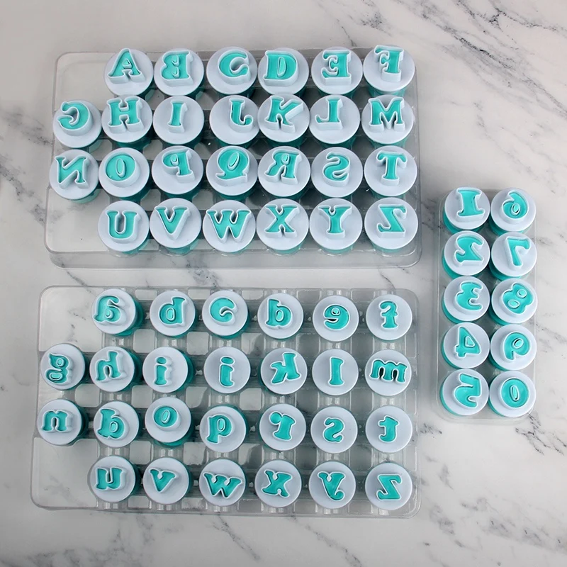 

26Pcs Plastic Uppercase,Lowcase Letters&10Pcs Numbers Shape Cake Fondant Molds Set (3Sets/Lot)
