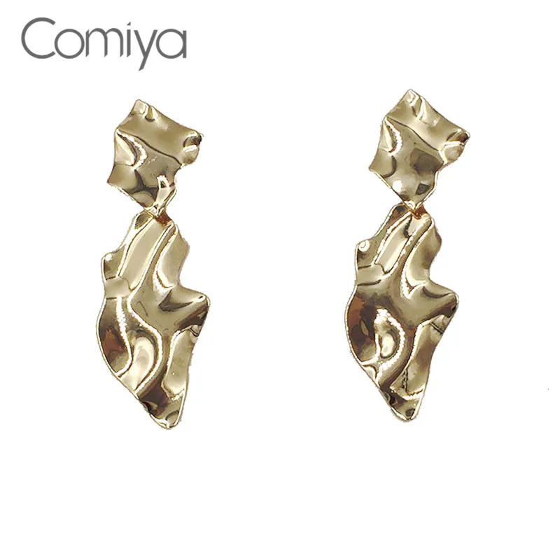 

Comiya Personality Drop Earrings Gold Color Abstract Pattern Steampunk Zinc Alloy Big Dangle Earring For Women Aliexpress