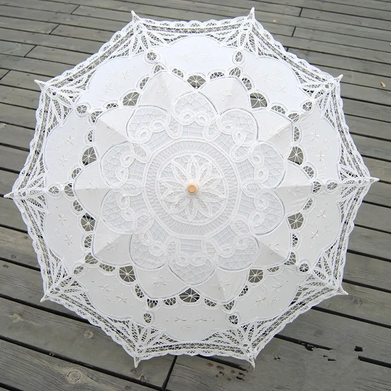 Модный зонтик от солнца, хлопковый зонтик для невесты, кружевной зонтик, Свадебный зонтик, украшения UM0802