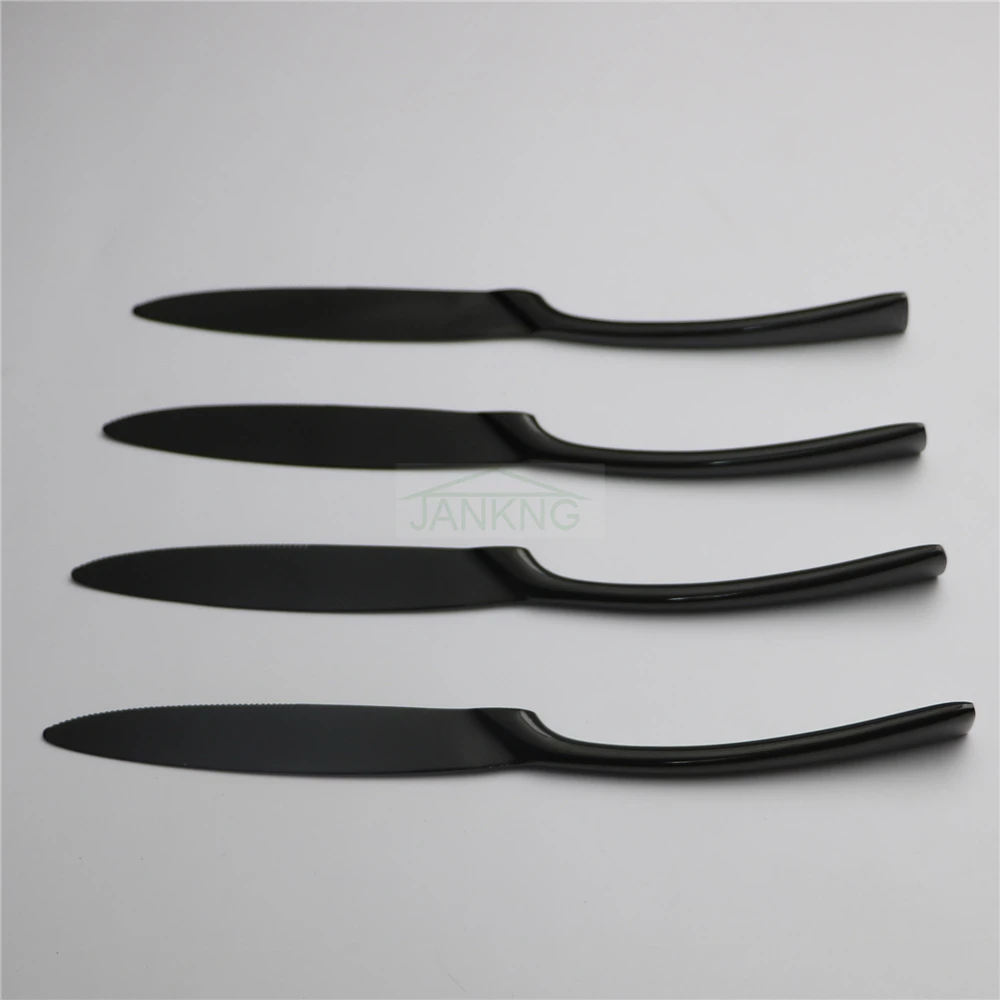JANKNG 4 шт./лот роскошный черный обеденный кухонный нож набор прибор из нержавеющей стали нож набор посуды столовые приборы ножи для стейка набор