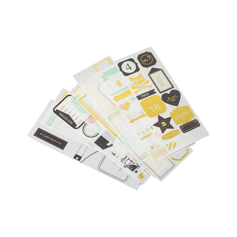 

4pcs/ pack Vintage European and American Frame Gilding Stickers For Scrapbooking Diary DIY Album Stationery Sticker Label