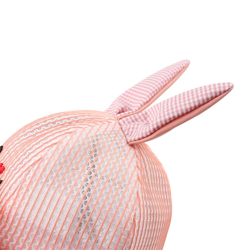 Mesh Bunny Baby Hat Breathable Soft Kids Hat Boys Girls Summer Sun Cap Wide Brim Lace Up Baby Hat With Ears Baby Girls Clothing (5)