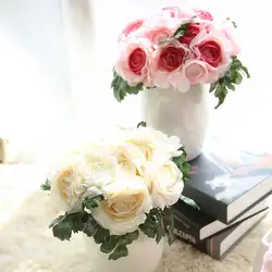 Искусственная Роза чай Роза свадебное оформление букета бытовой фотосъемка со сценой Опора искусственные цветы
