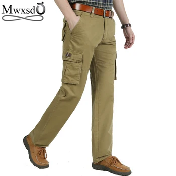 

Mwxsd brand men's Casual cotton military pants Male Multi Pocket Cargo Pants Overalls Army Pants high quality