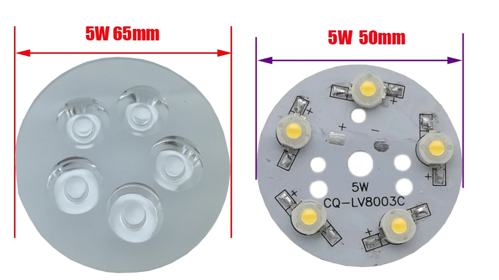 10P 5W СИД PCB Высокая мощность лампа бусины алюминиевая пластина с сварочной