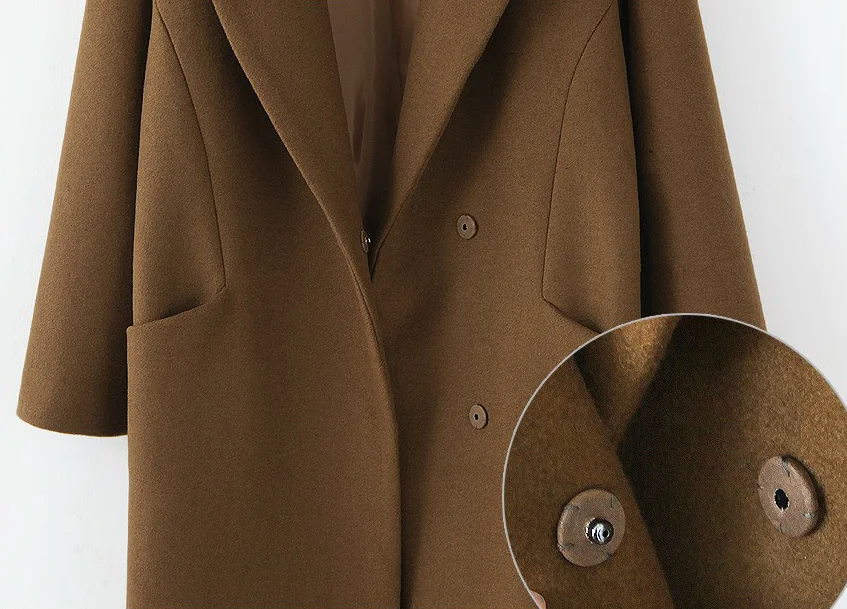 High Quality 2017 Winter Coat Women Wool Coat Long sleeve Medium Long Wool Coat Loose Warm Woolen Coat Women