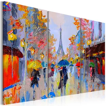 

Romantic Paris Pic Hand Painted Modern Abstract Oil Painting On Canvas Wall Art Gift for Living Room Decoration No Framed MA001