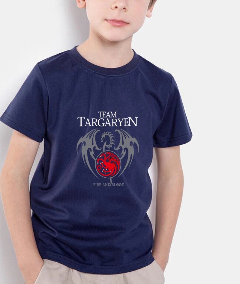 

new fashion 2018 fire and blood t shirts kids the house targaryen print casual tops harajuku t shirts boys girls