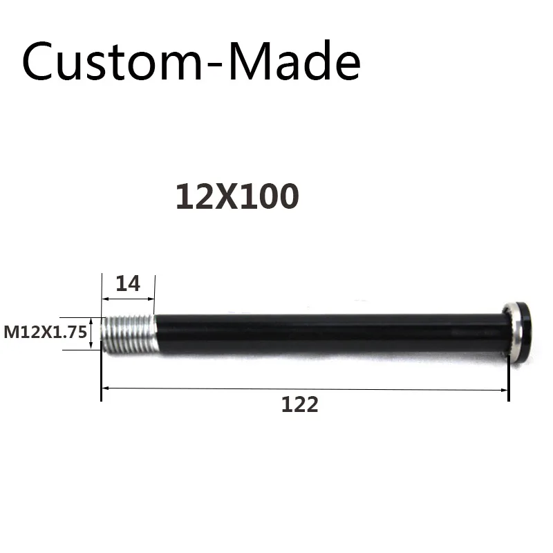 Передняя ось 12x100 для велокросс, дорога QR12, передняя вилка для велосипедных шампуров, длина 122 мм, шаг резьбы 12x1,75 мм - Цвет: Custom made