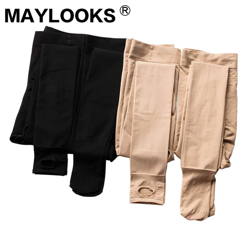 Maylooks 120 г нейлоновые цельные брюки с высокой эластичностью эластичные леггинсы