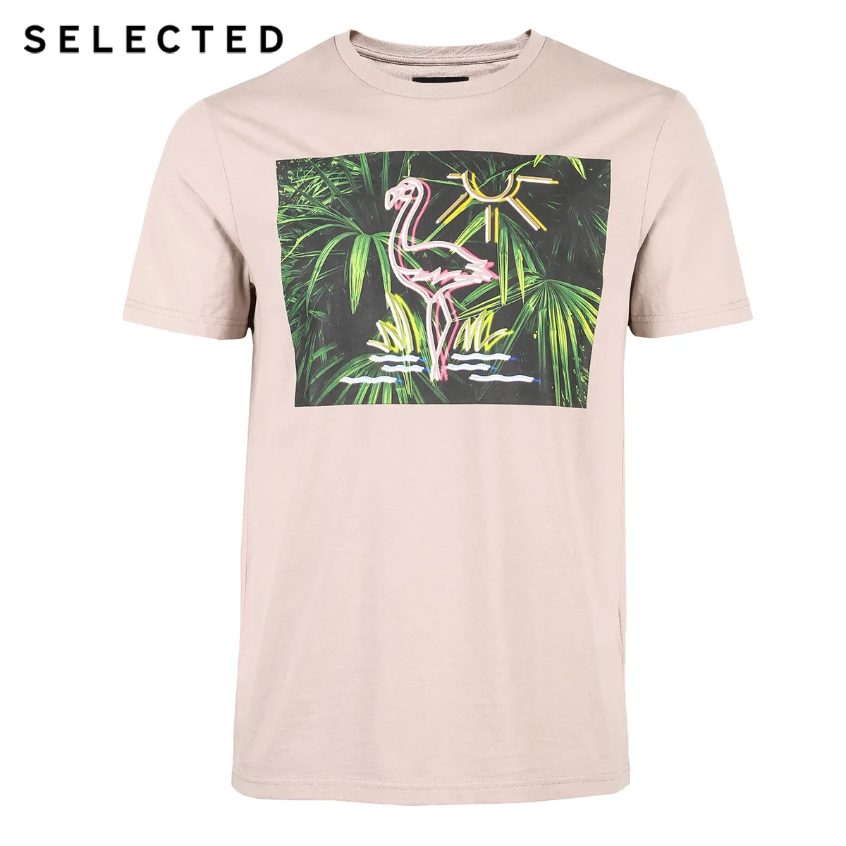 Мужские летние футболки с короткими рукавами из хлопка с тропическим принтом | 419201548