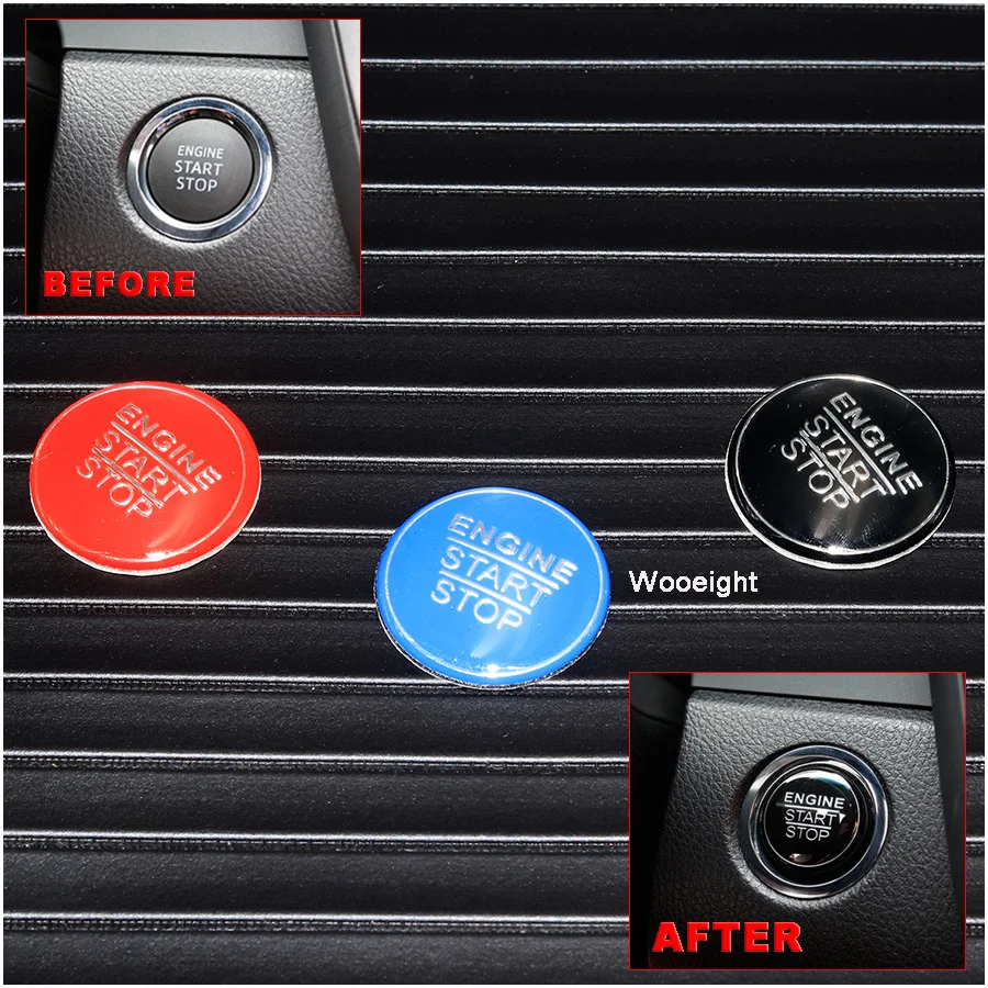Wooeight Car Engine One Button Start Stop Ignition Switch Replace Cover Cap Decoration For Toyota Camry 2018 Red  Black  Blue (1)