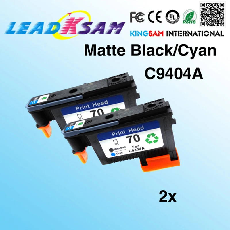 2x печатающая головка совместима с hp70 Матовый Черный Cyan C9404A 70 Designjet