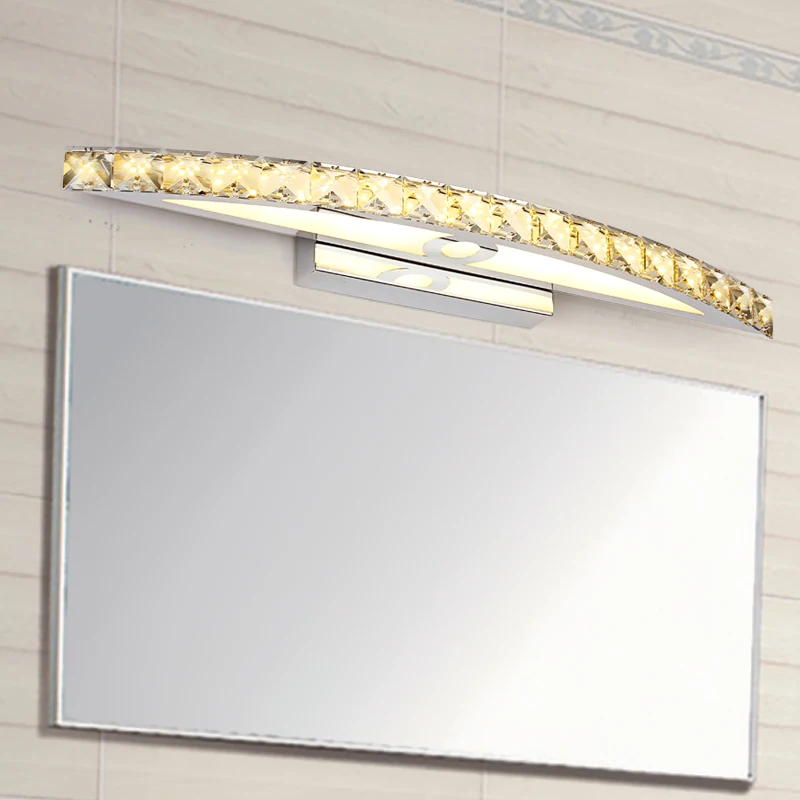 

Simple bathroom mirror headlights LED crystal wall lamp waterproof anti-fog stainless steel mirror front light mx6191107