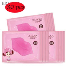 BIOAQUA питательные увлажняющие 10/20/30 шт Помада для губ гелевая маска для ухода за увлажнение восстановление удаления линий пятна осветлить линию губ коллагеновая маска для губ увлажняют