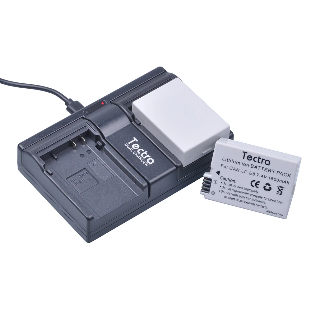 3 шт. аккумуляторы 1800 мАч и зарядное устройство USB 2 канала для Canon LP E8 LPE8 EOS 550D 600D 650D