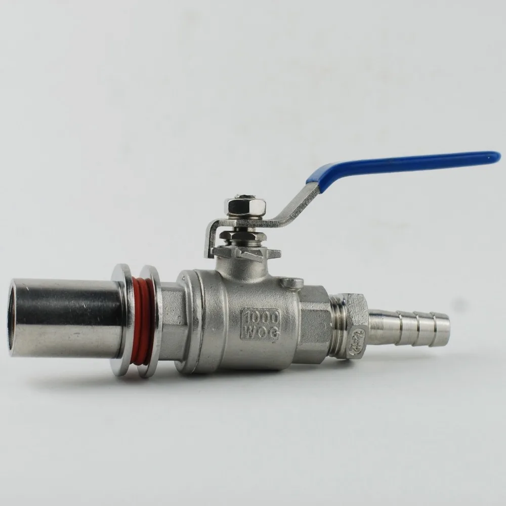 

1/2" Stainless Steel Weldless Ball Valve Kit For Homebrew Beer Kettle Pot